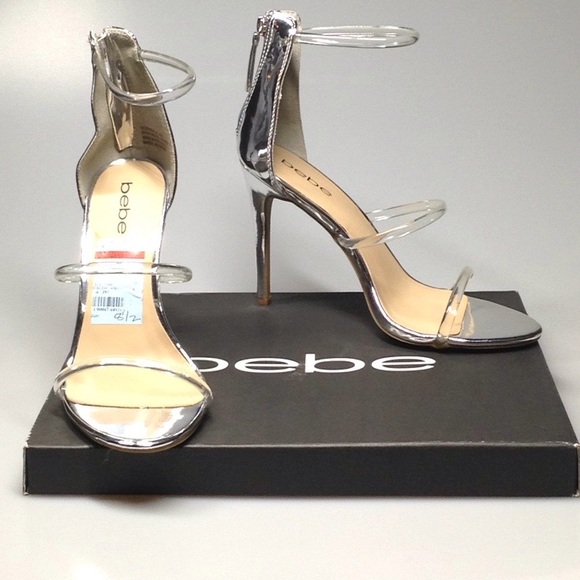 NWT Silver Stiletoe w/Clear Trendy Straps - Picture 4 of 4